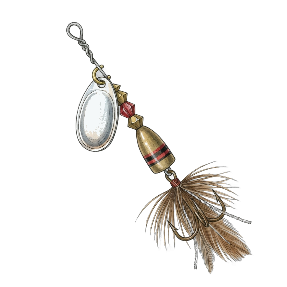 Inline spinner fishing lure