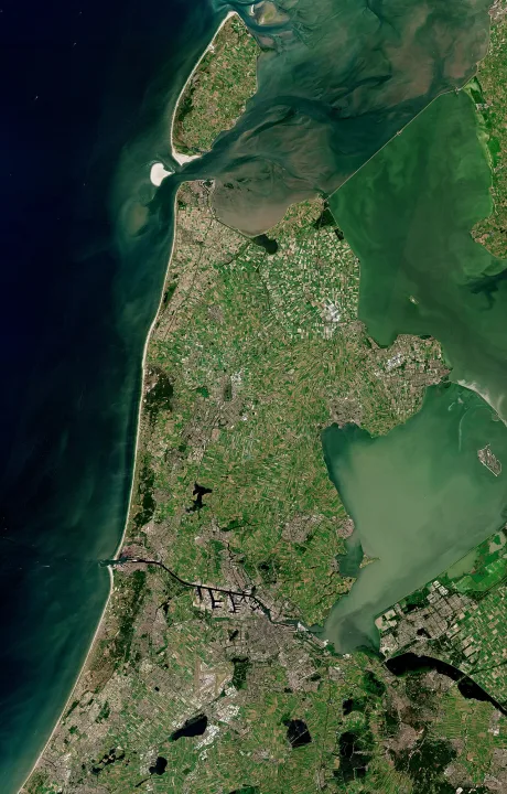 Noord-Holland — Copernicus Sentinel-2, ESA / Wikimedia Commons / CC BY-SA 3.0 igo
