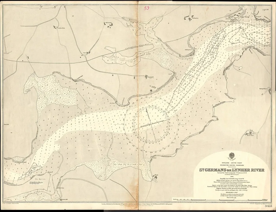 River Lynher — United Kingdom Hydrographic Office / Wikimedia Commons / Public domain