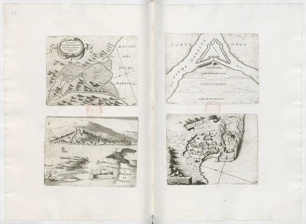 Neretva — Coronelli, Vincenzo Maria (1650-1718). Cartographe / Wikimedia Commons / Public domain